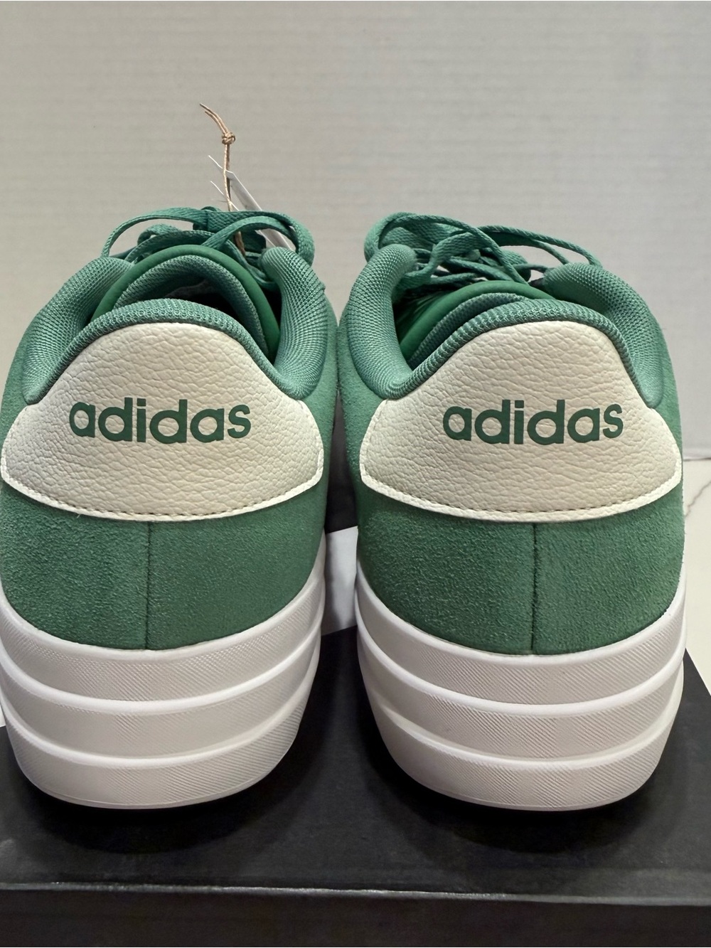 adidas Green Sneakers with Pink Three-Stripes Platform - Picture 6 of 10